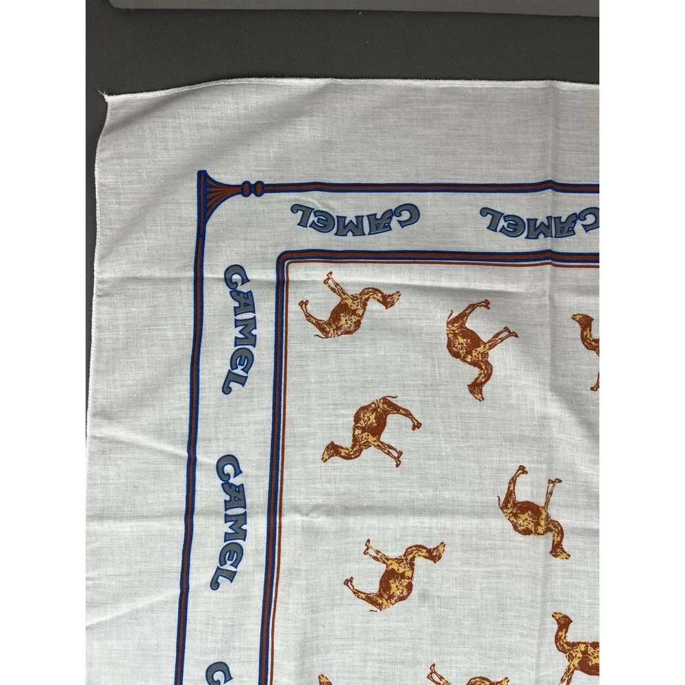 Camel Cigarettes Bandana Handkerchief Vintage 1982 White